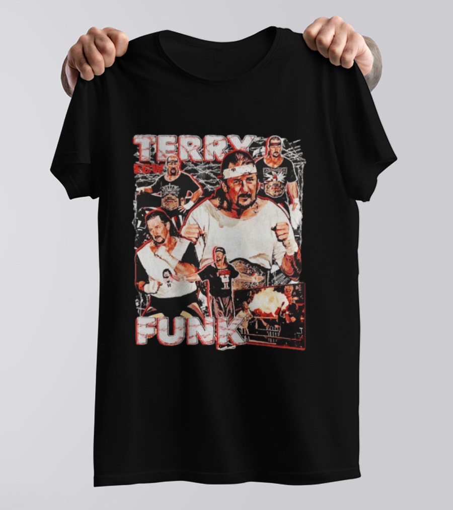 Terry Funk ECW Wrestling Collage T-Shirt