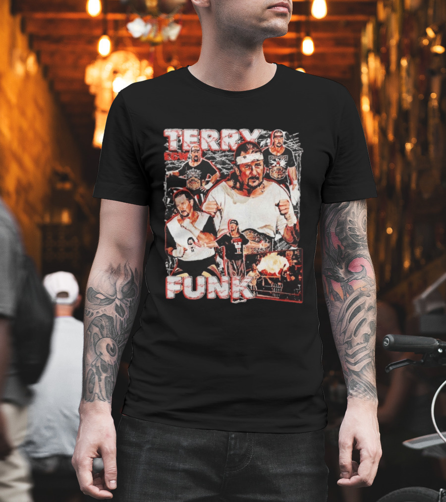 Terry Funk ECW Wrestling Collage T-Shirt