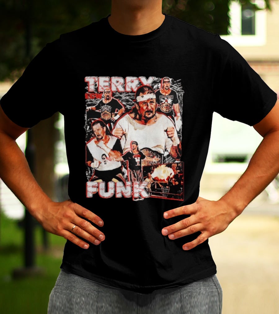 Terry Funk ECW Wrestling Collage T-Shirt