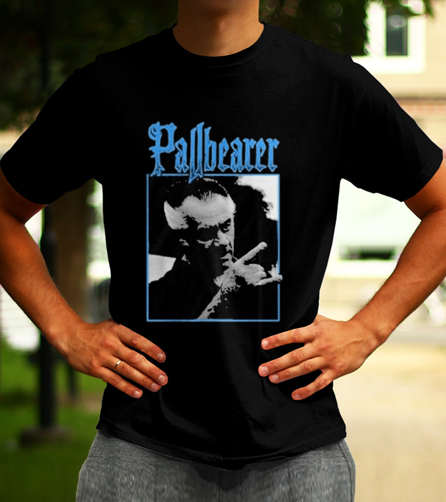 Pallbearer Gothic Font Black And White T-Shirt