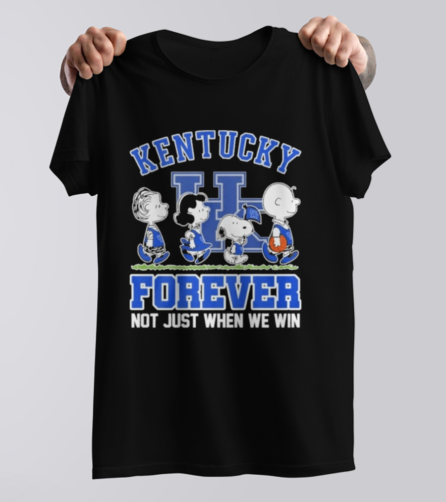 Kentucky Basketball Forever Not Just When We Win Peanuts Characters T-Shirt