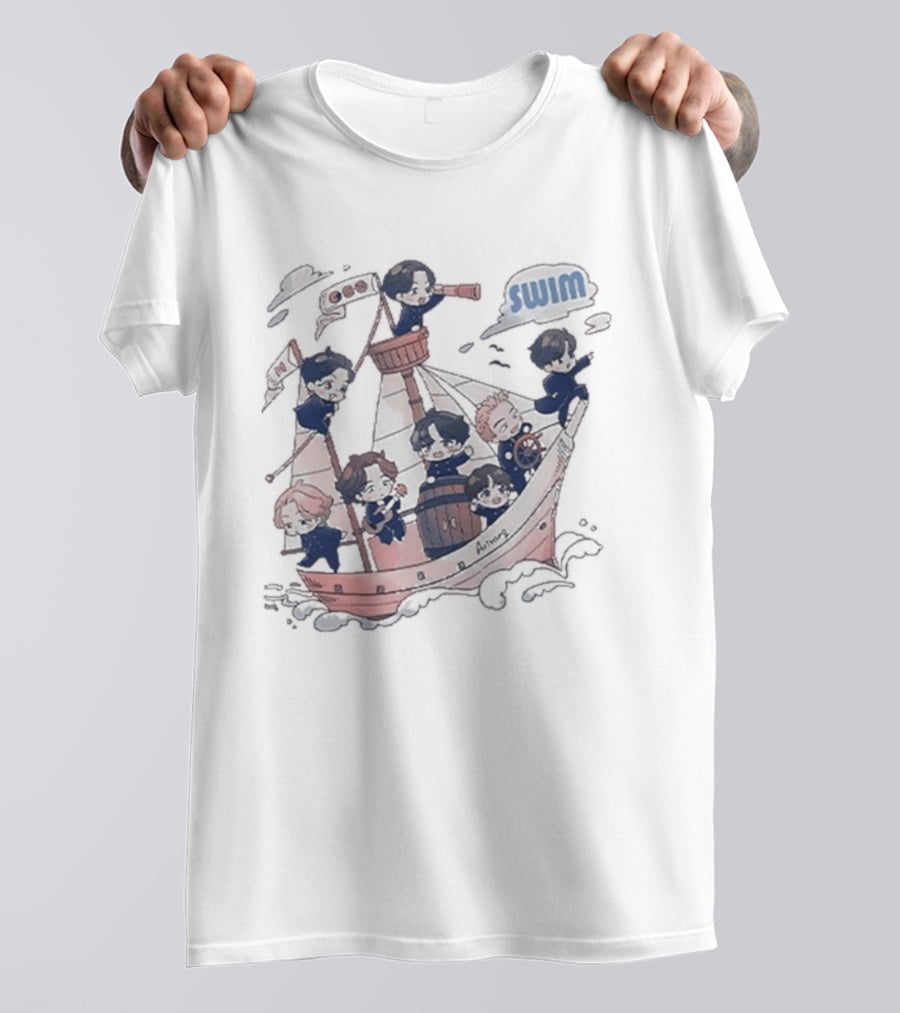 Bangtan Arirang Swim Boat Characters Adventure T-Shirt