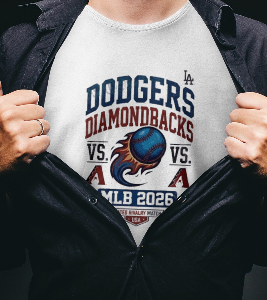 Dodgers Diamondbacks Vs A MLB 2026 Rivalry Match T-Shirt
