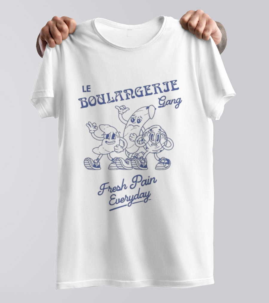 Le Boulangerie Gang Fresh Pain Everyday Cartoon Characters T-Shirt
