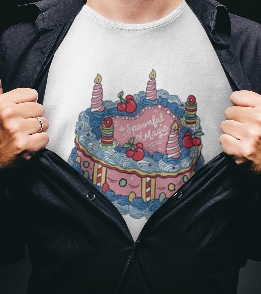 The Lost Bros A Spoonful Of Magic Birthday Cake Candles Cherries T-Shirt