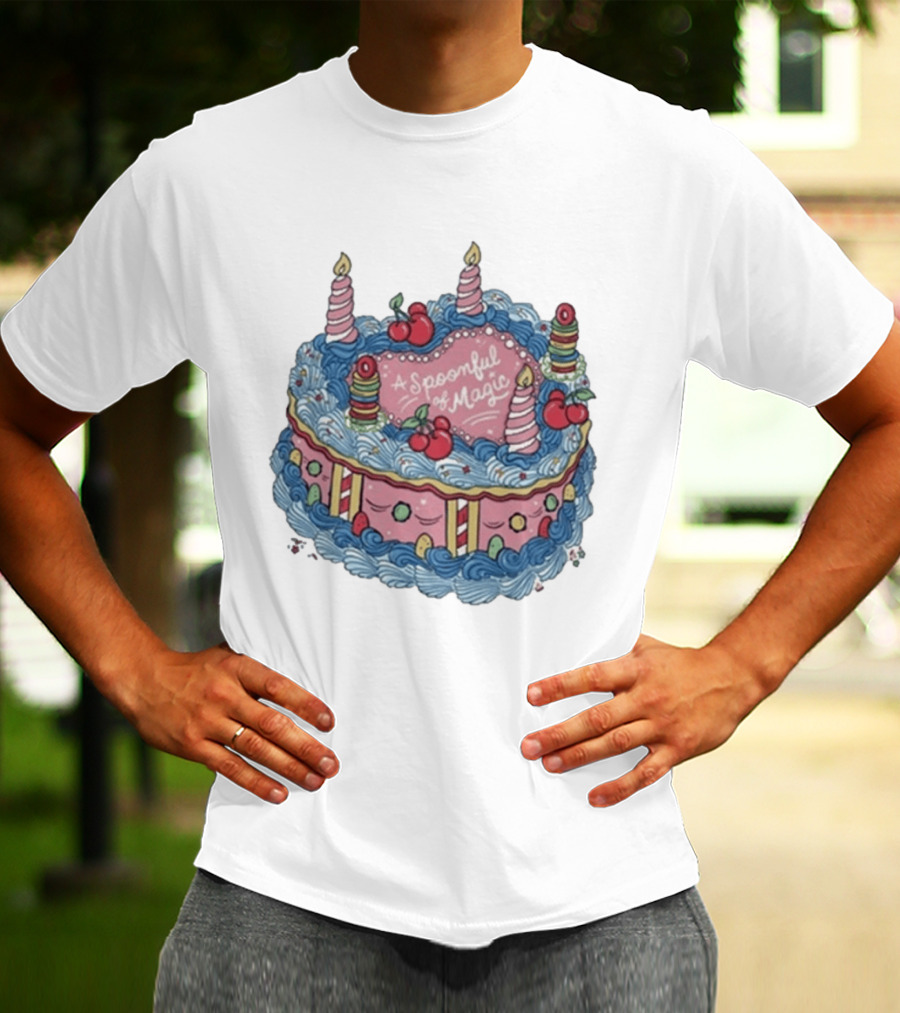 The Lost Bros A Spoonful Of Magic Birthday Cake Candles Cherries T-Shirt