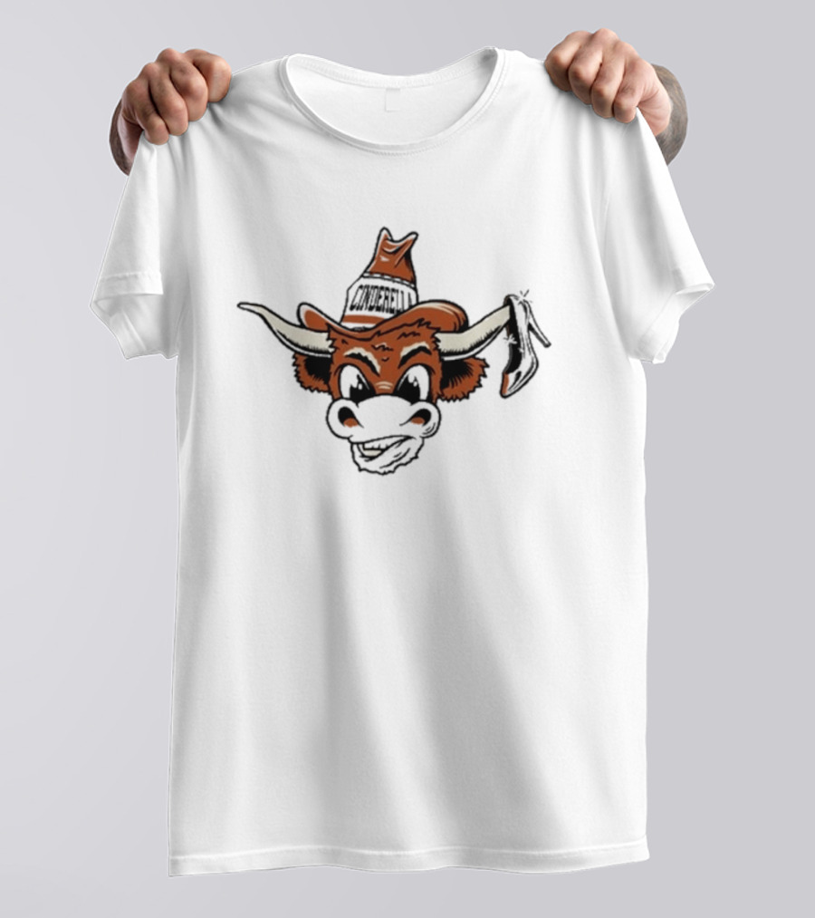 Tx Cinderella Cowboy Longhorn Mascot With Hat And Boot T-Shirt