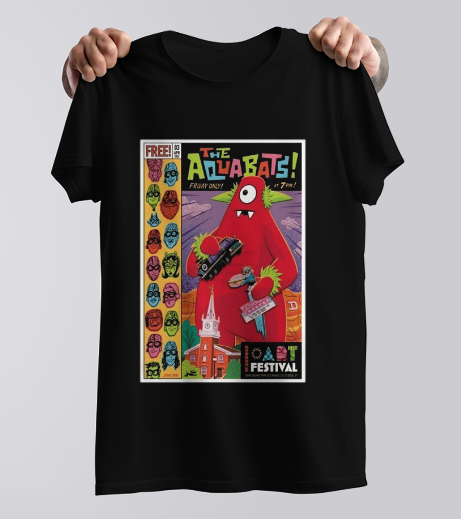 THE AQUABATS! St. George Festival April 3 2026 Featuring Monster And Masked Characters T-Shirt