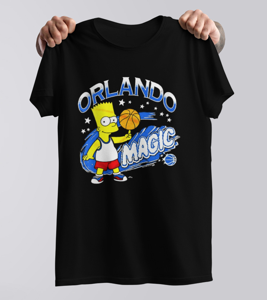 Bart Simpsons Orlando Magic NBA Basketball Cartoon T-Shirt