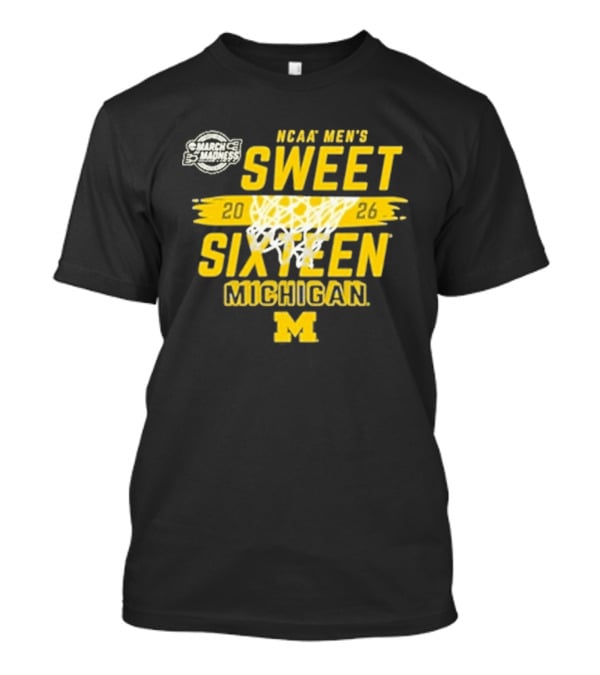 Michigan Wolverines NCAA Men's Basketball Sweet 16 2026 T-Shirt