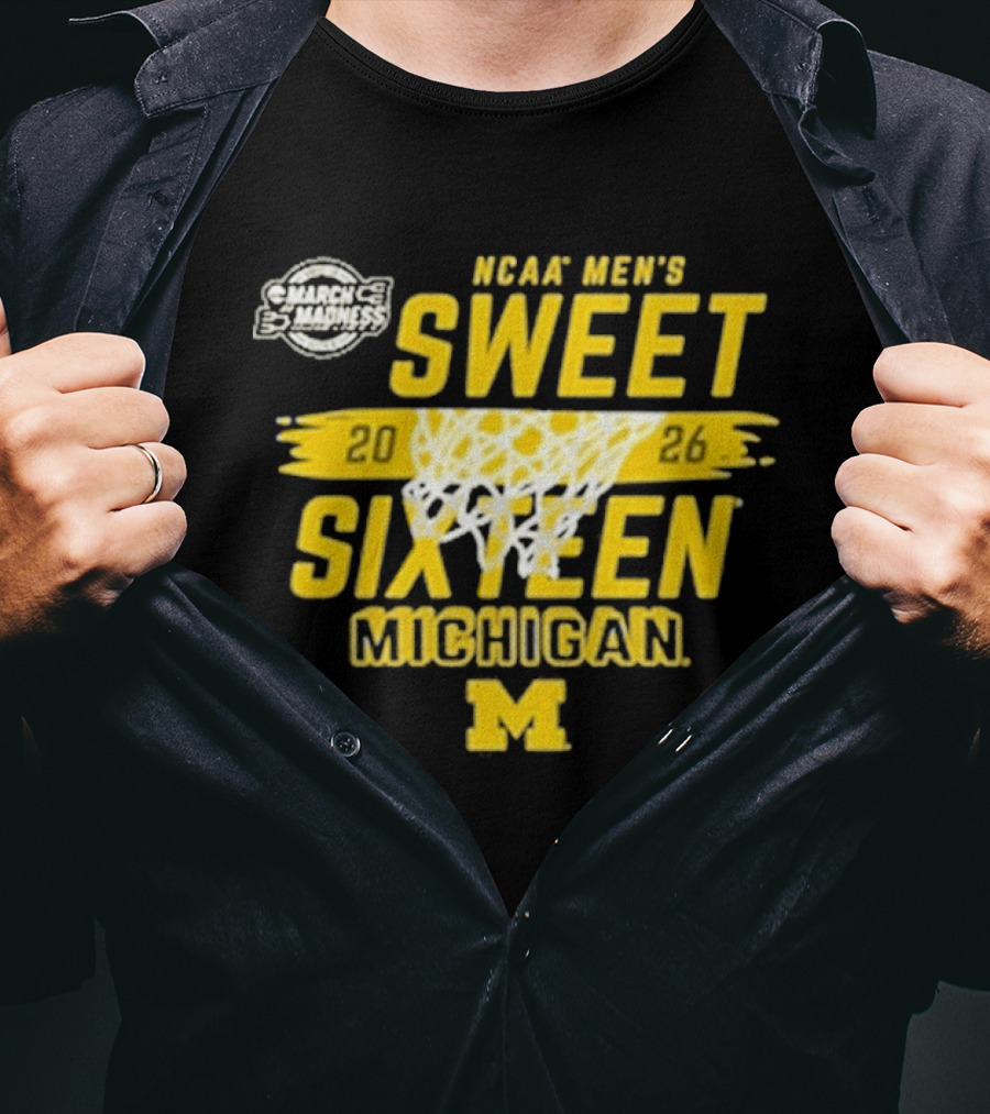 Michigan Wolverines NCAA Men's Basketball Sweet 16 2026 T-Shirt
