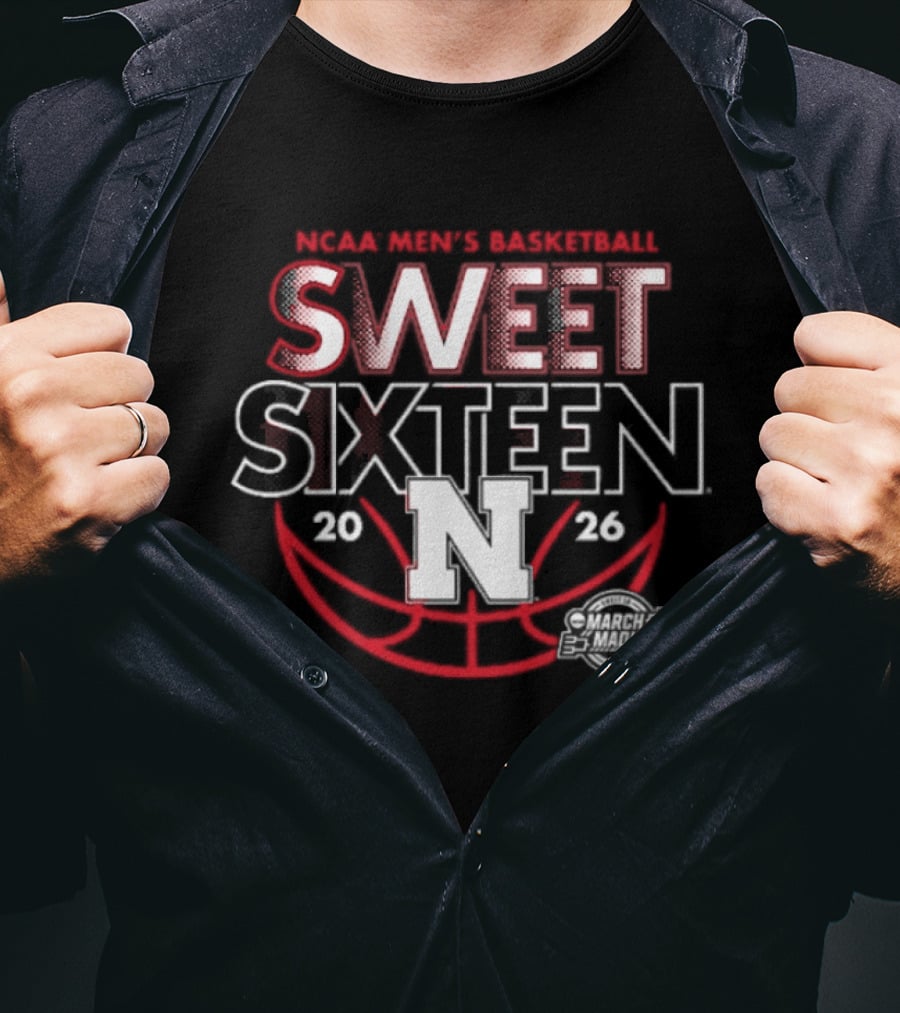 Nebraska Men's Basketball Sweet Sixteen 2026 March Madness T-Shirt