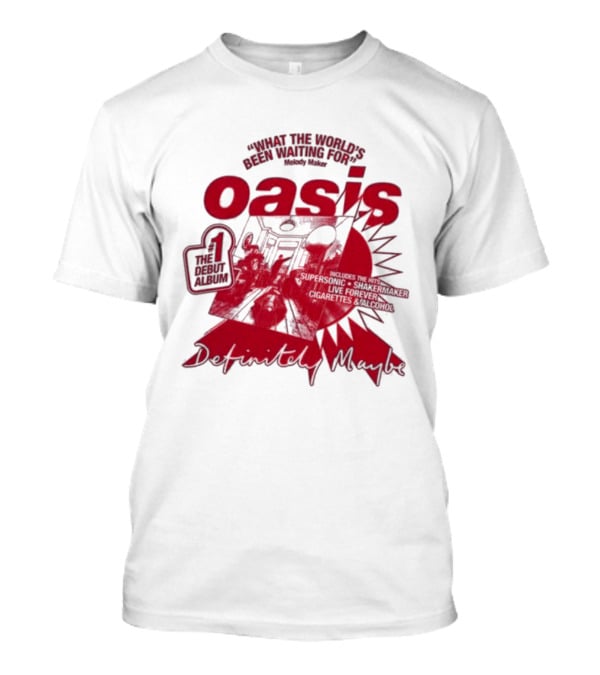 Oasis Definitely Maybe What The World's Been Waiting For Number 1 Debut Album T-Shirt