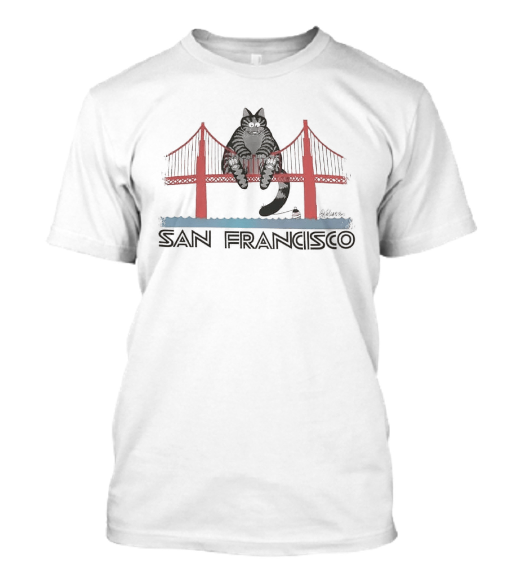 San Francisco Cat Golden Gate Bridge T-Shirt