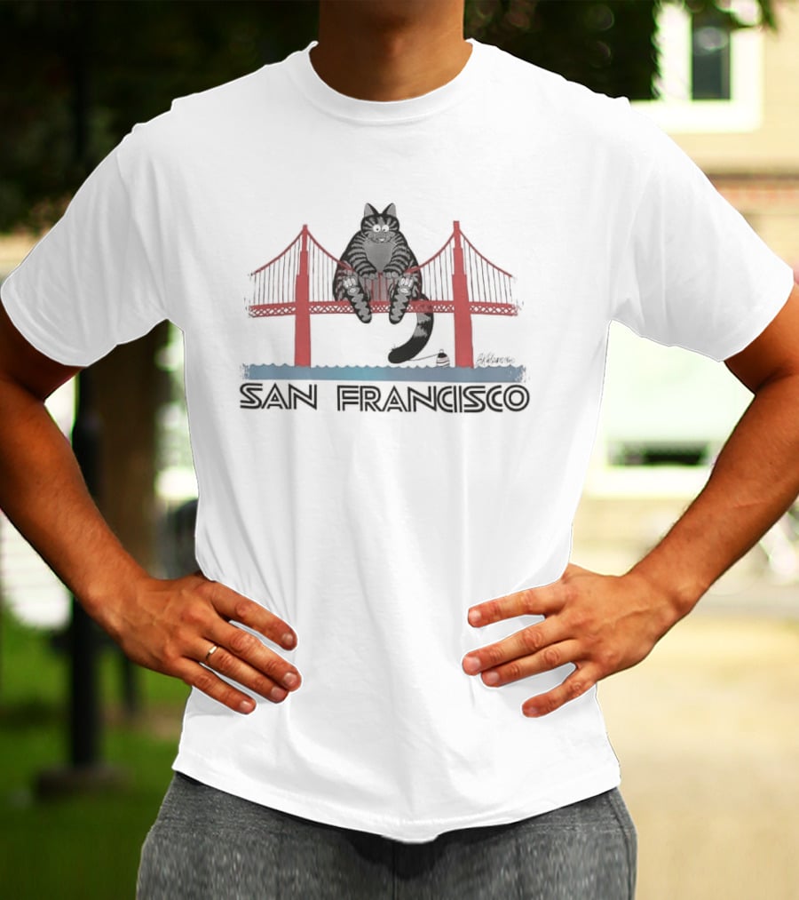 San Francisco Cat Golden Gate Bridge T-Shirt