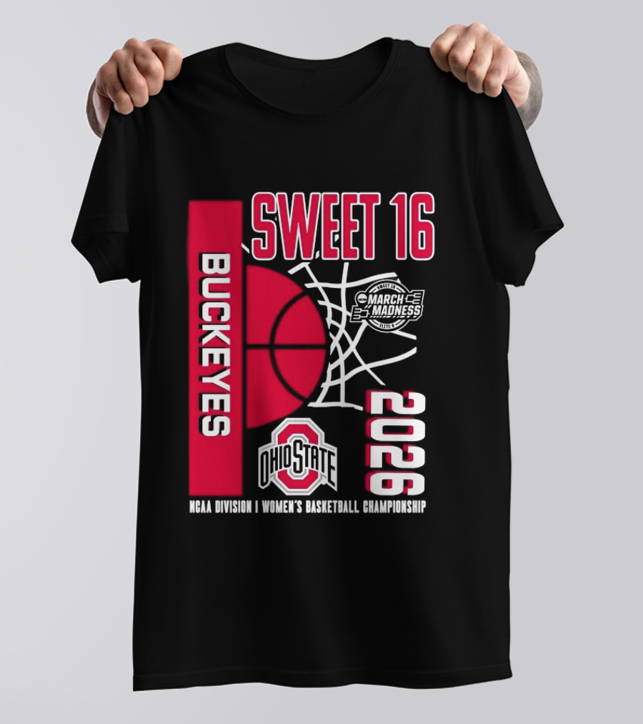 Ohio State Buckeyes 2026 Sweet 16 NCAA Division I Women's Basketball March Madness Championship T-Shirt