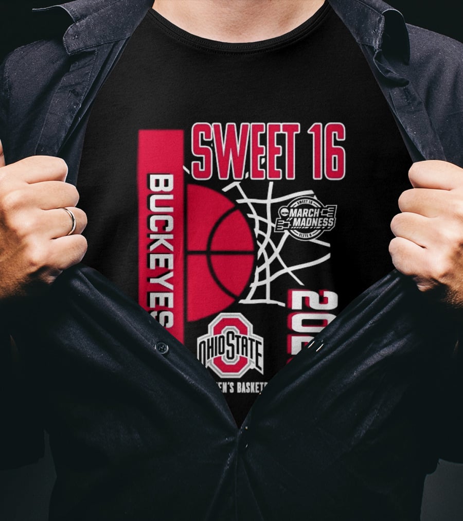 Ohio State Buckeyes 2026 Sweet 16 NCAA Division I Women's Basketball March Madness Championship T-Shirt