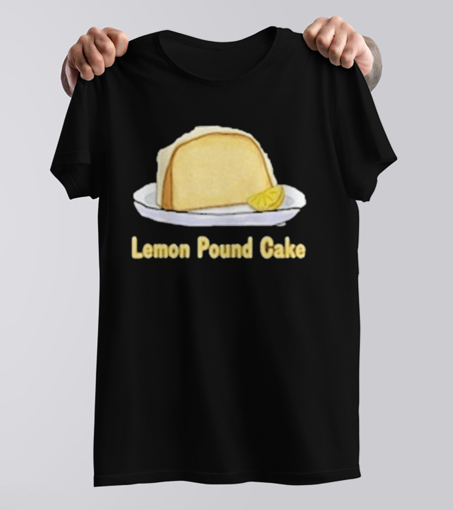 Lemon Pound Cake Slice On Plate With Lemon Wedge T-Shirt