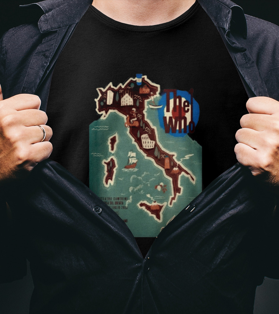 The Who Italia Tour 2026 Anfiteatro Camerini Padova Sul Brenta Parco Della Musica Milano T-Shirt