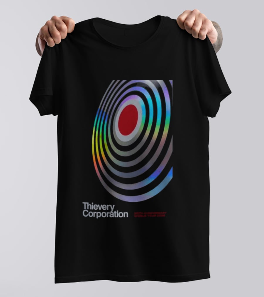 Thievery Corporation 30th Anniversary World Tour 2026 Target Rings T-Shirt