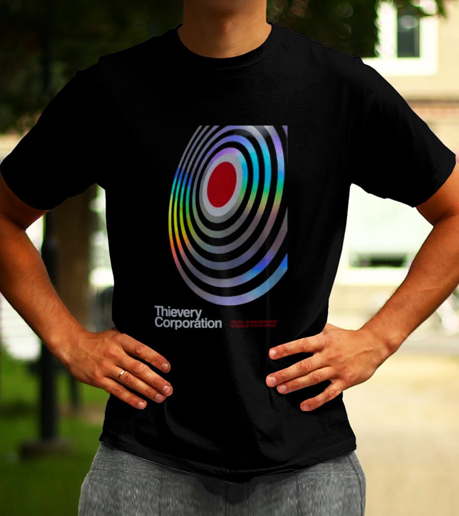 Thievery Corporation 30th Anniversary World Tour 2026 Target Rings T-Shirt