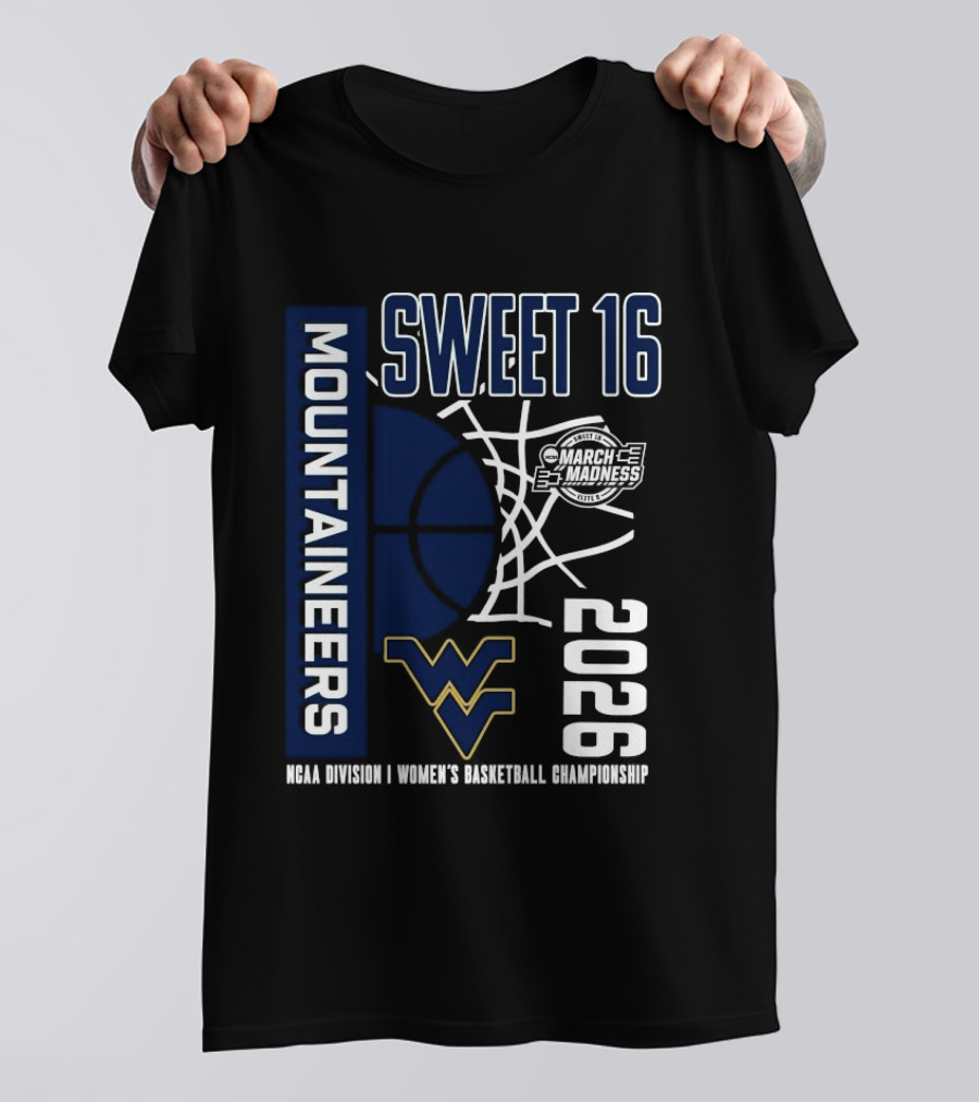 West Virginia Mountaineers 2026 NCAA Women's Basketball Sweet 16 Championship T-Shirt