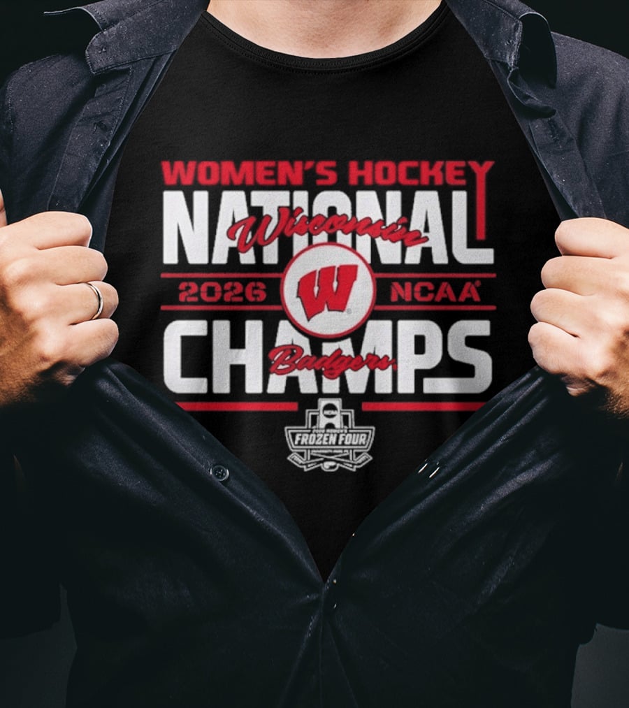 Wisconsin Badgers 2026 NCAA Women's Hockey National Champs T-Shirt