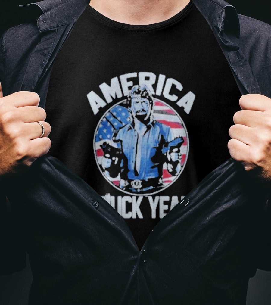 America Chuck Yeah Chuck Norris Patriotic Flag T-Shirt
