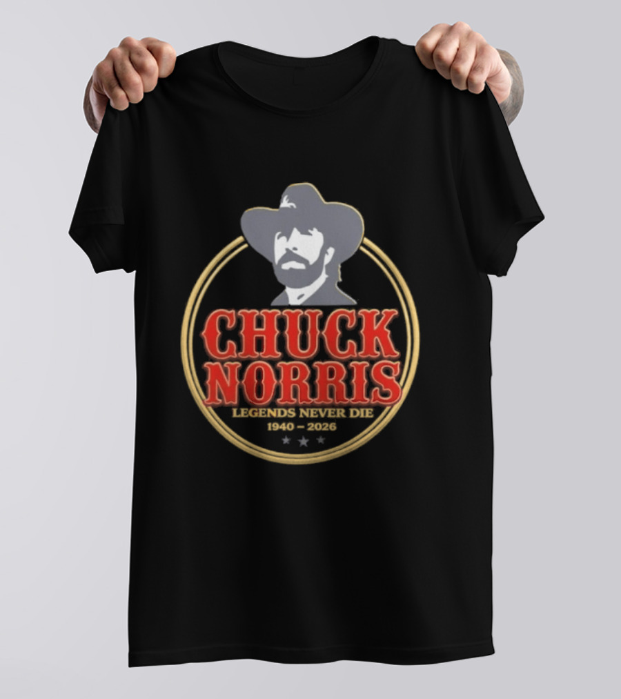 Chuck Norris Legends Never Die 1940 2026 T-Shirt