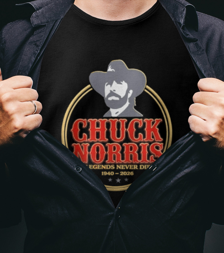 Chuck Norris Legends Never Die 1940 2026 T-Shirt