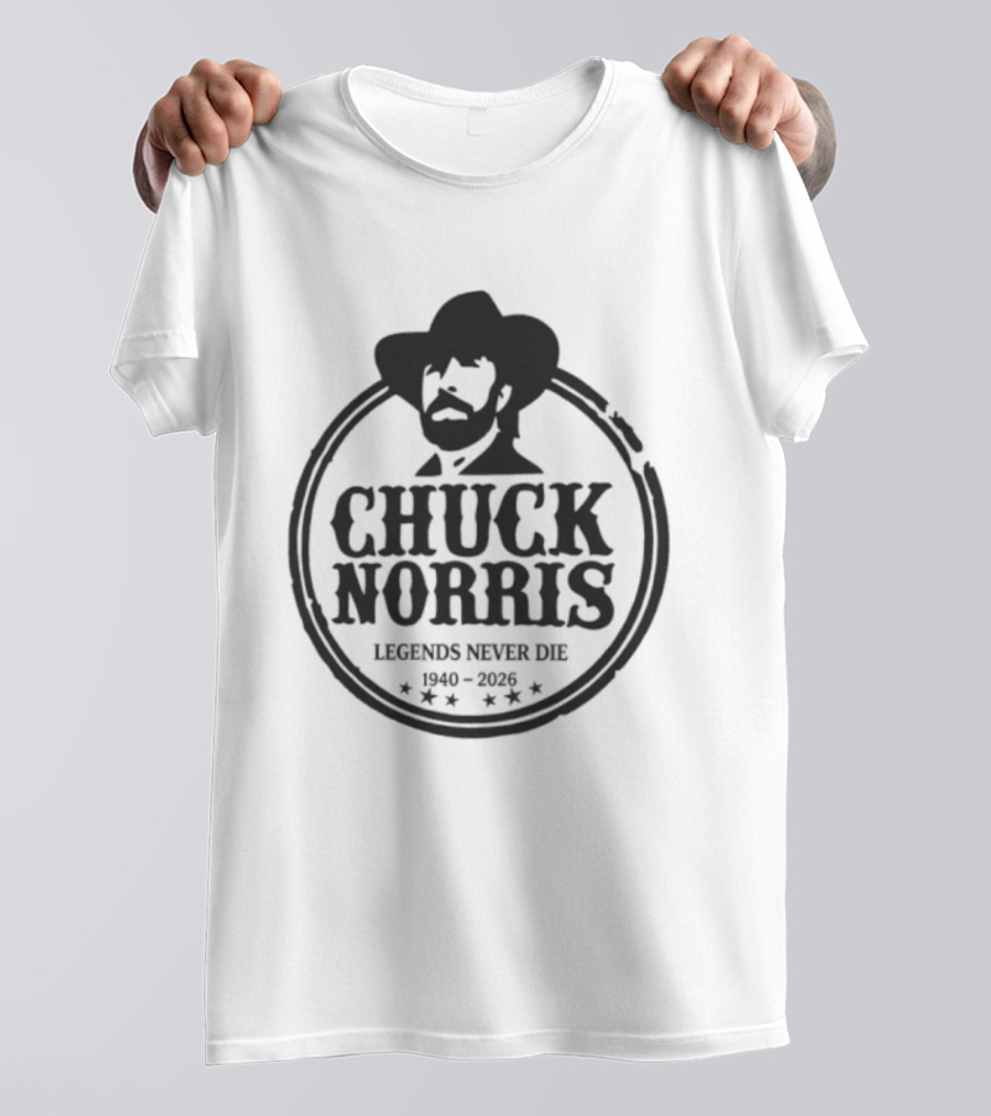 Chuck Norris Legends Never Die 1940 2004 Cowboy Image Stars T-Shirt