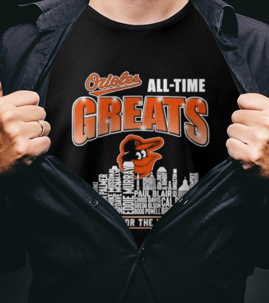 Orioles All Time Greats Thank You For The Memories City Skyline T-Shirt