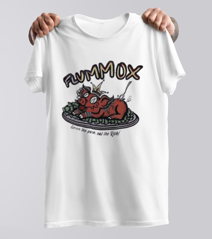 Flummox Serve The Pork Eat The Rich Pig With Money And Crown T-Shirt