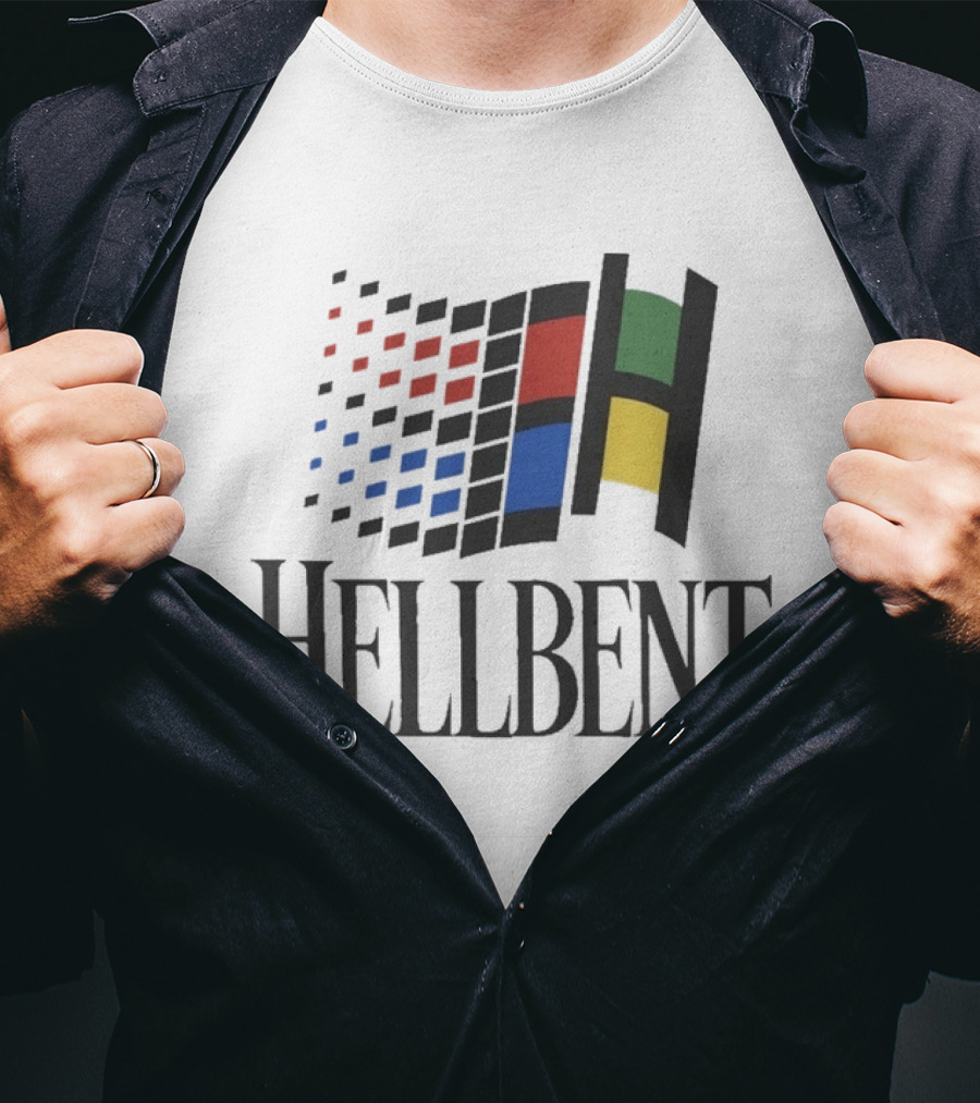 Hellbent Records Retro Pixelated Windows T-Shirt