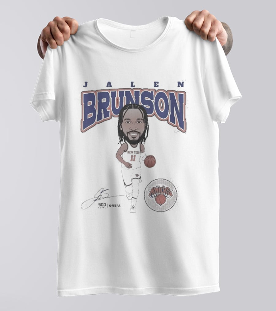 Jalen Brunson New York Knicks Basketball Hardwood Comic T-Shirt