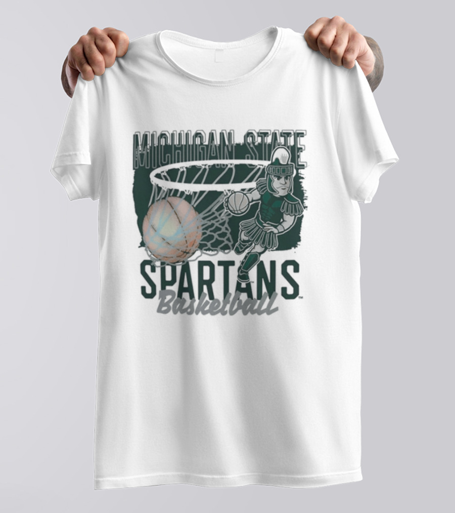 Michigan State Spartans Basketball Swoosh Net T-Shirt