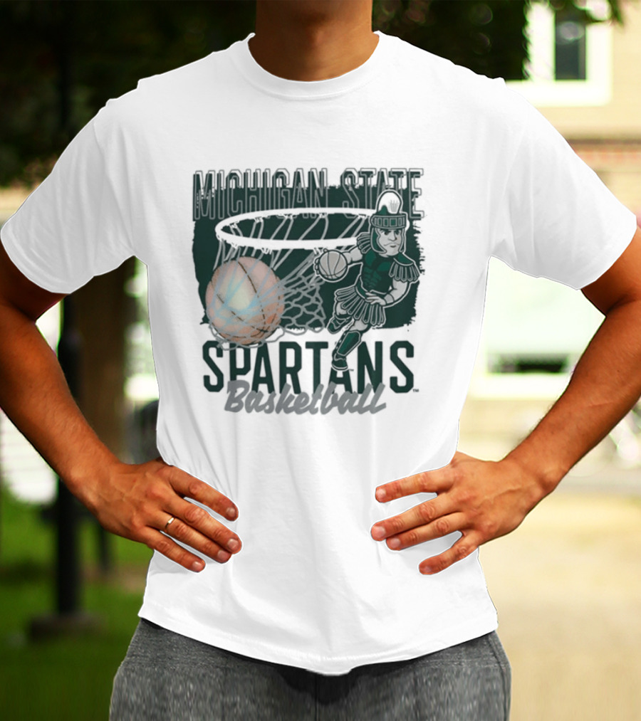 Michigan State Spartans Basketball Swoosh Net T-Shirt