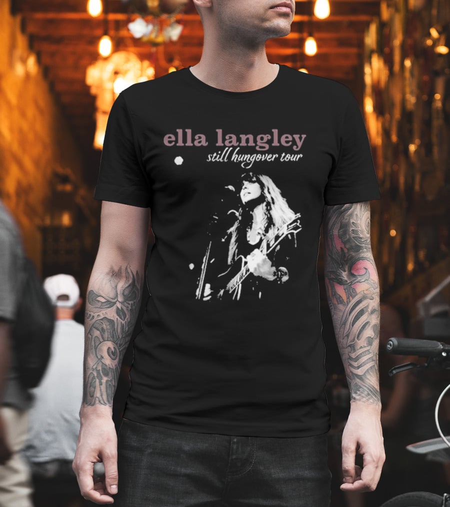 Ella Langley Still Hungover Tour Pink Textual T-Shirt