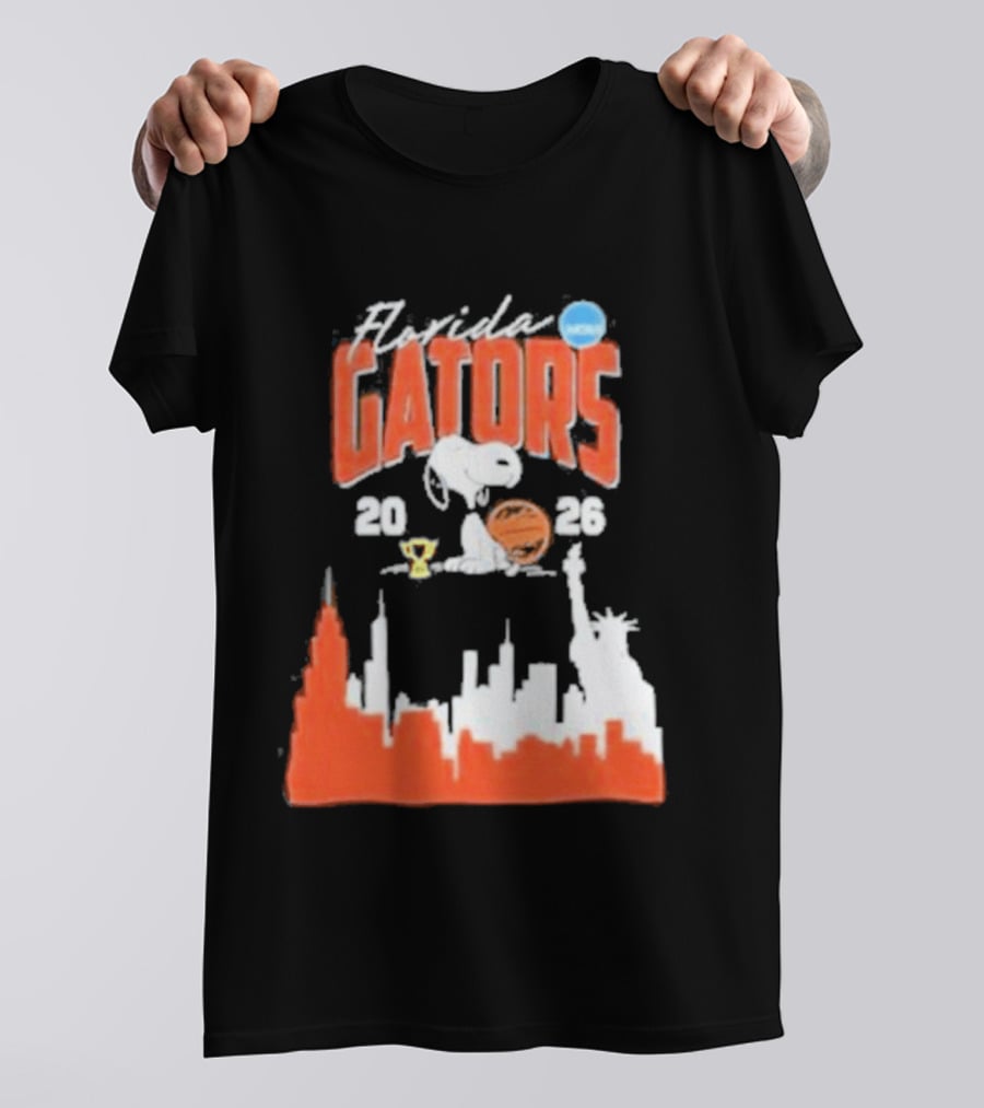 Florida Gators Snoopy Basketball 2026 NYC Skyline T-Shirt
