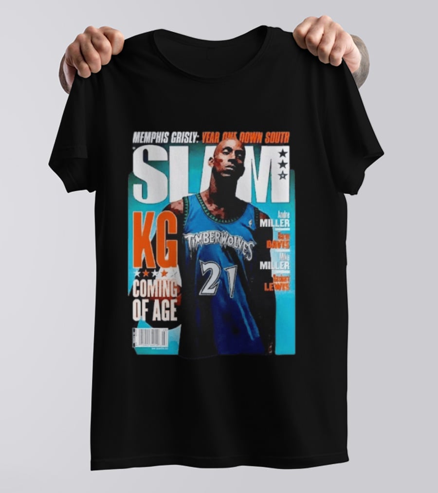 Slam Kevin Garnett Timberwolves Memphis Grisly Year One Down South KG Coming Of Age T-Shirt