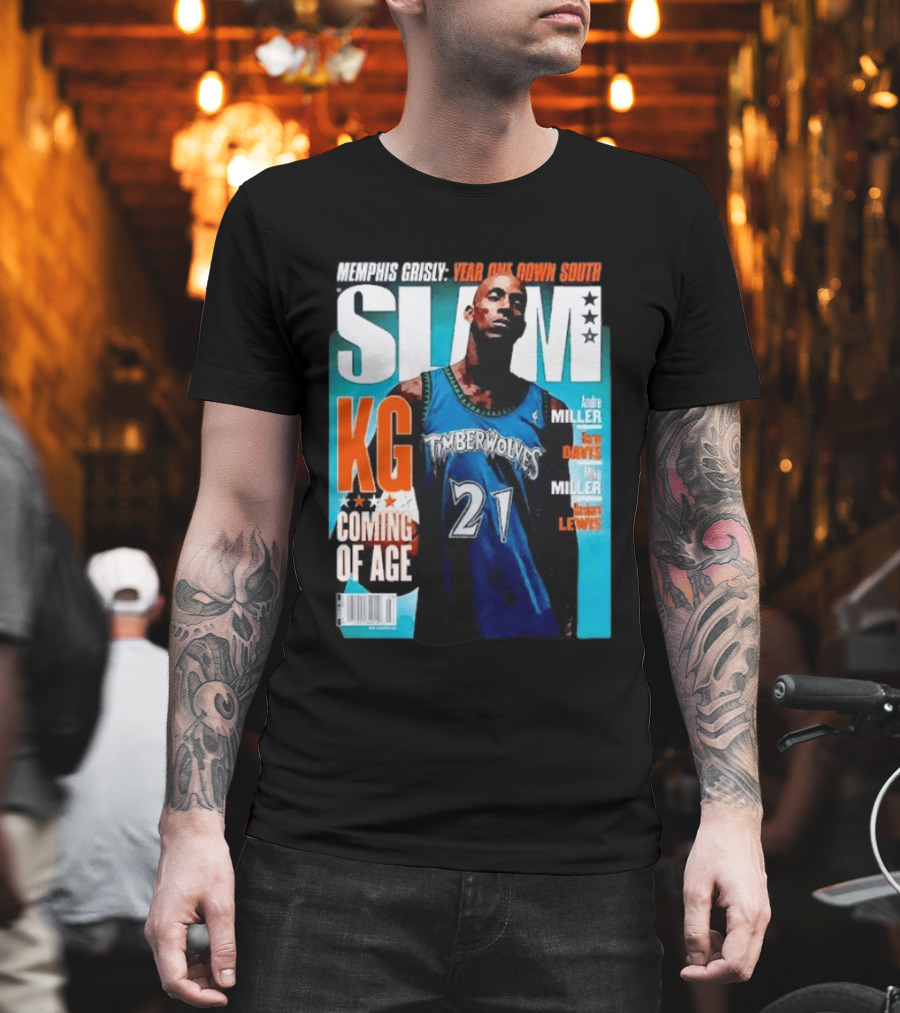 Slam Kevin Garnett Timberwolves Memphis Grisly Year One Down South KG Coming Of Age T-Shirt