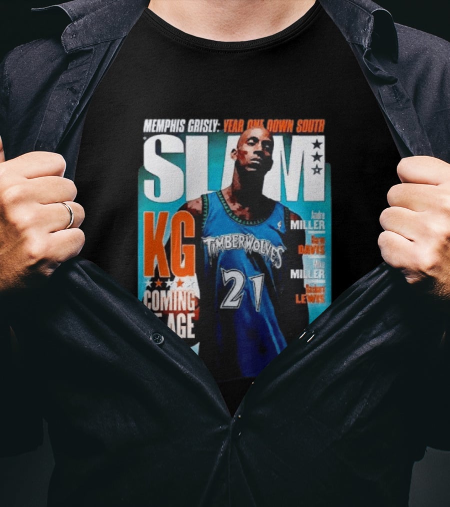 Slam Kevin Garnett Timberwolves Memphis Grisly Year One Down South KG Coming Of Age T-Shirt