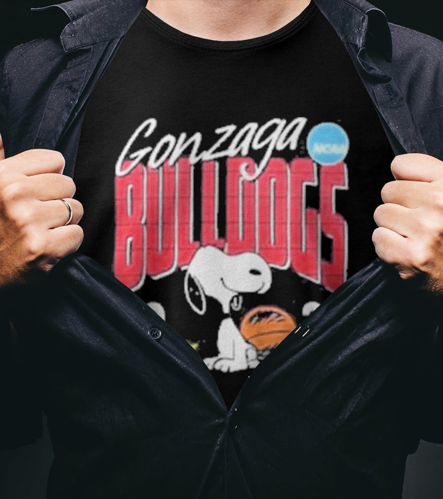 Gonzaga Bulldogs Snoopy NCAA Tournament 2026 Basketball Trophy T-Shirt