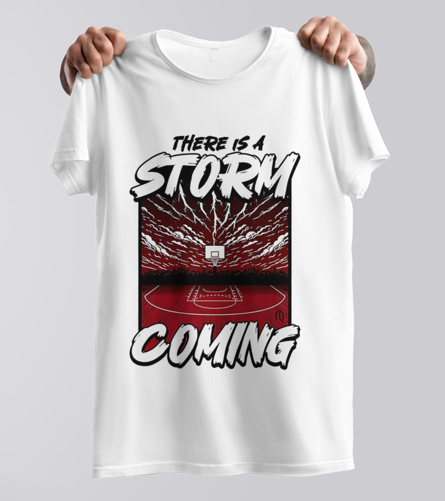 There Is A Storm Coming Basketball Court Thunderstorm Sky T-Shirt