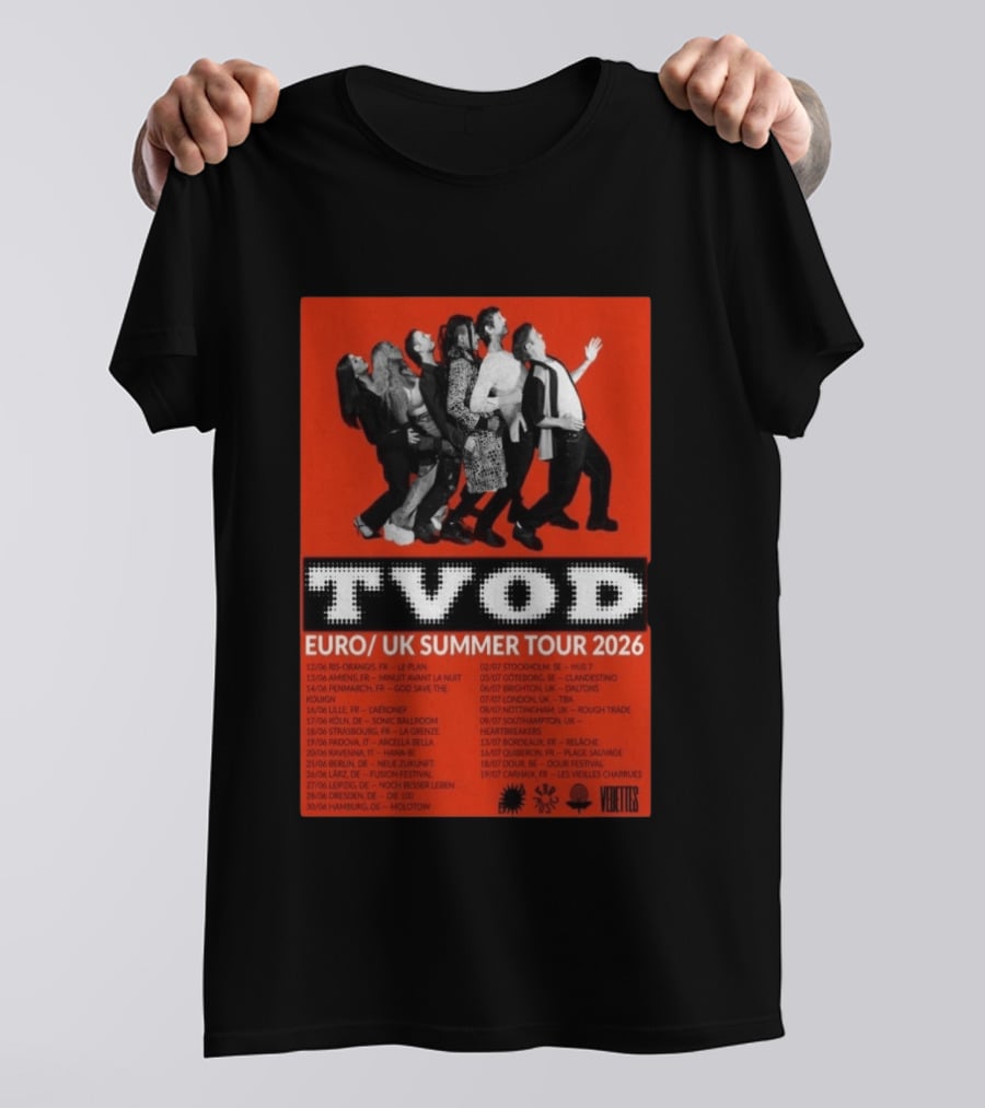 TVOD Euro UK Summer Tour 2026 Concert Dates And Cities T-Shirt