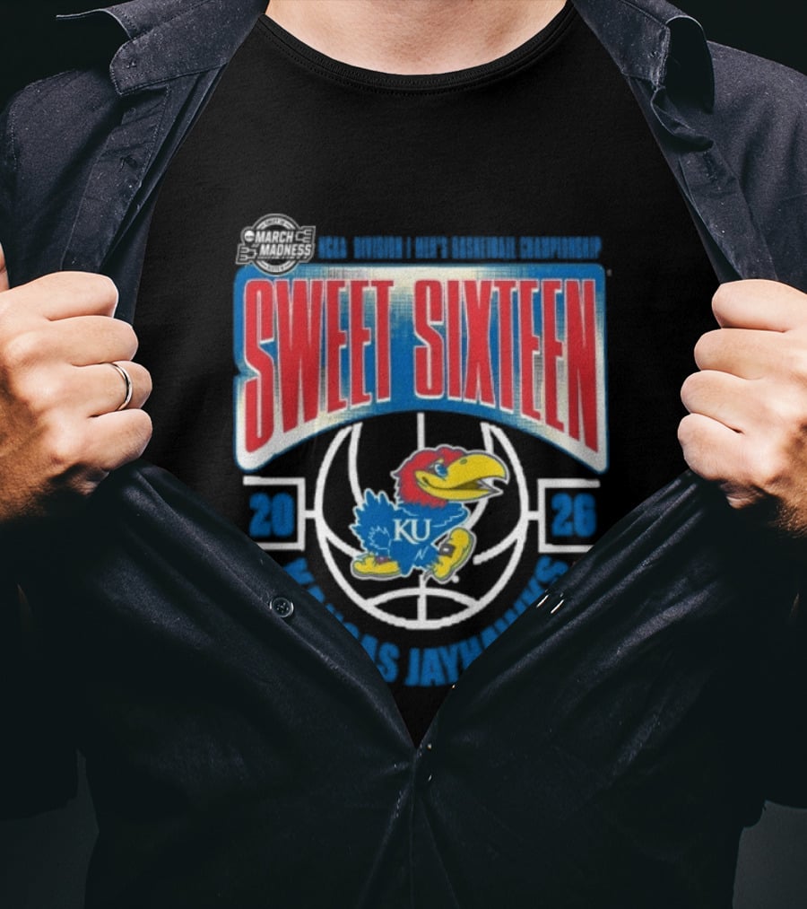 Kansas Jayhawks Sweet Sixteen NCAA DI Men's Basketball Tournament March Madness 2026 T-Shirt