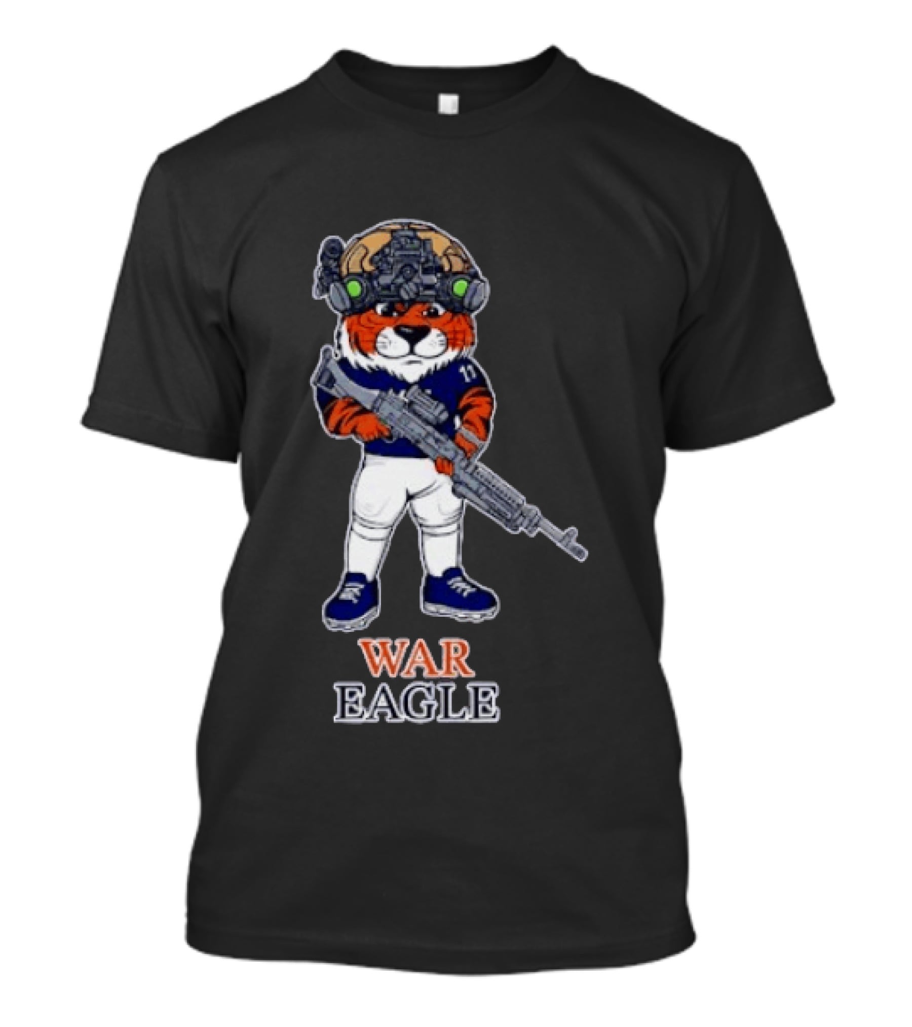 Auburn Tigers Aubie War Eagle Military Helmet Night Vision T-Shirt