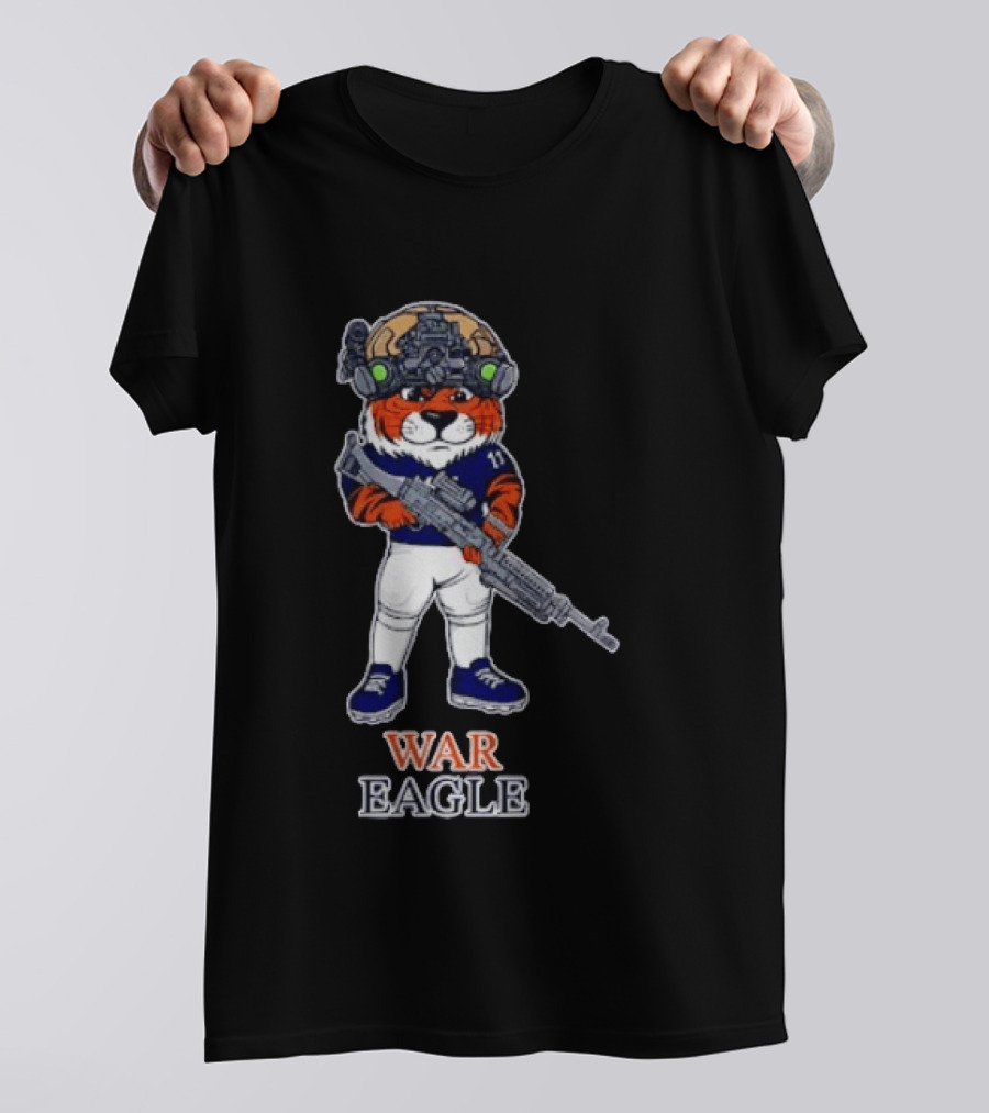 Auburn Tigers Aubie War Eagle Military Helmet Night Vision T-Shirt