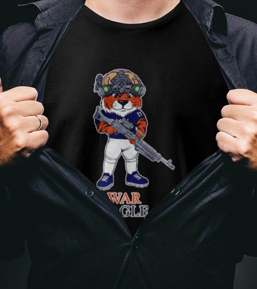 Auburn Tigers Aubie War Eagle Military Helmet Night Vision T-Shirt