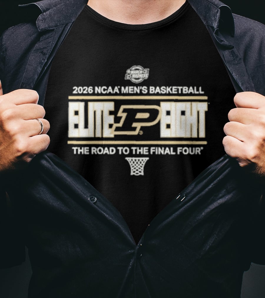 2026 NCAA Men's Basketball Elite Eight Purdue The Road To The Final Four T-Shirt